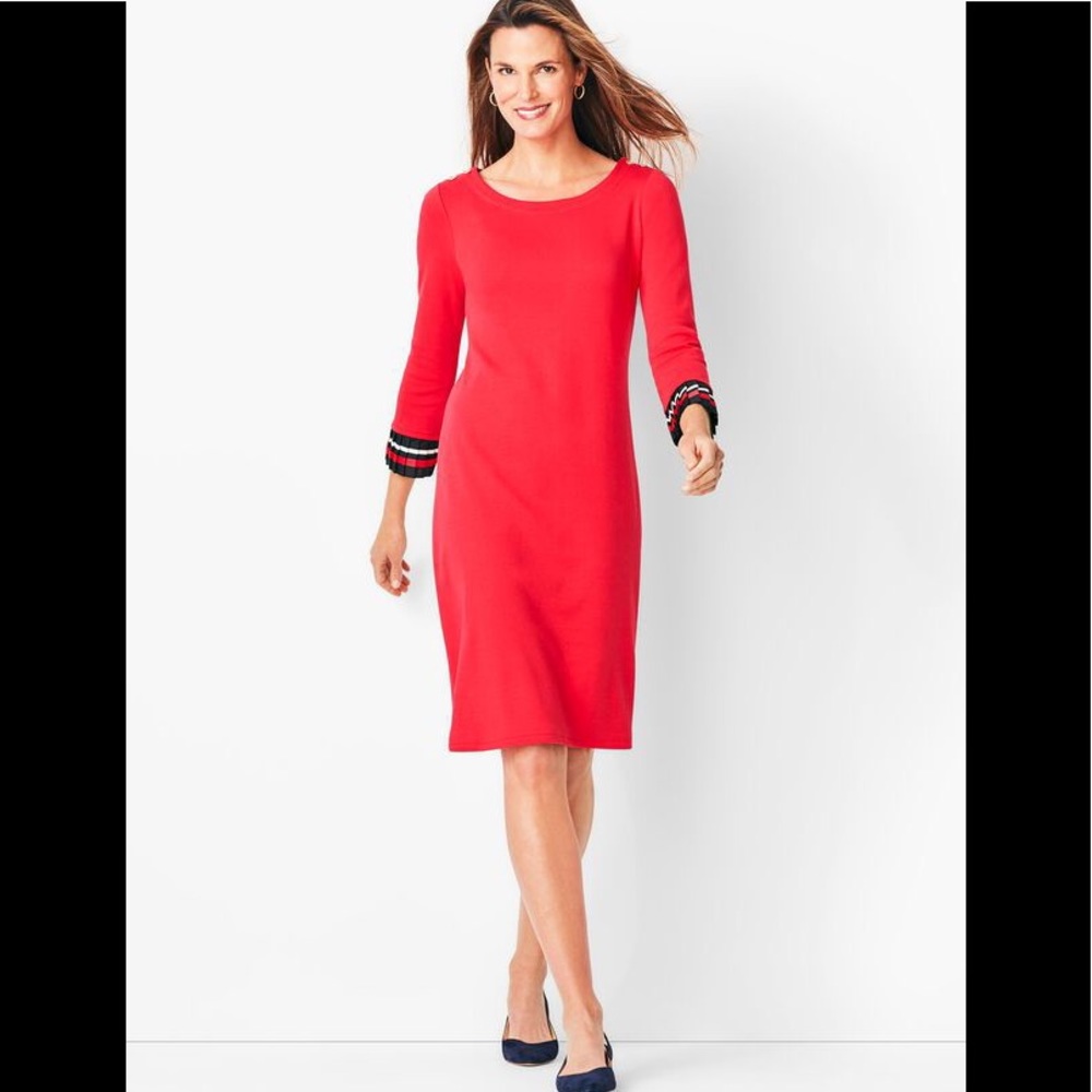 Talbots Pleated Cuff Shift Dress